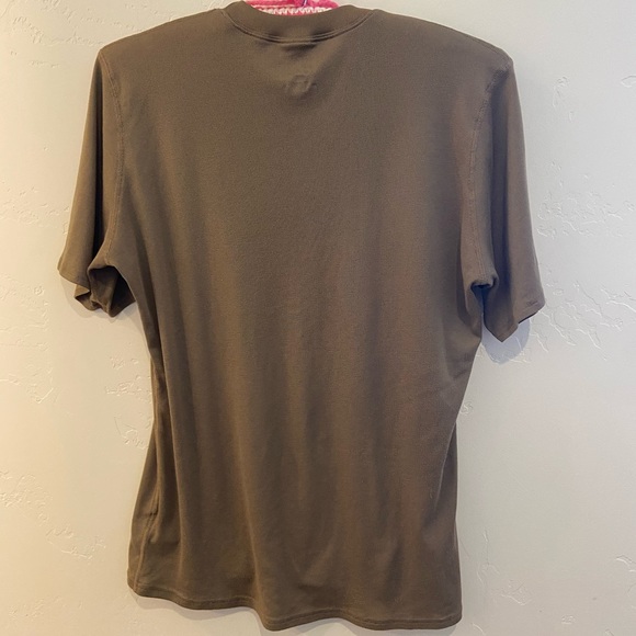 Patagonia Capilene Olive Green Brown Base Tee Med - Picture 3 of 4